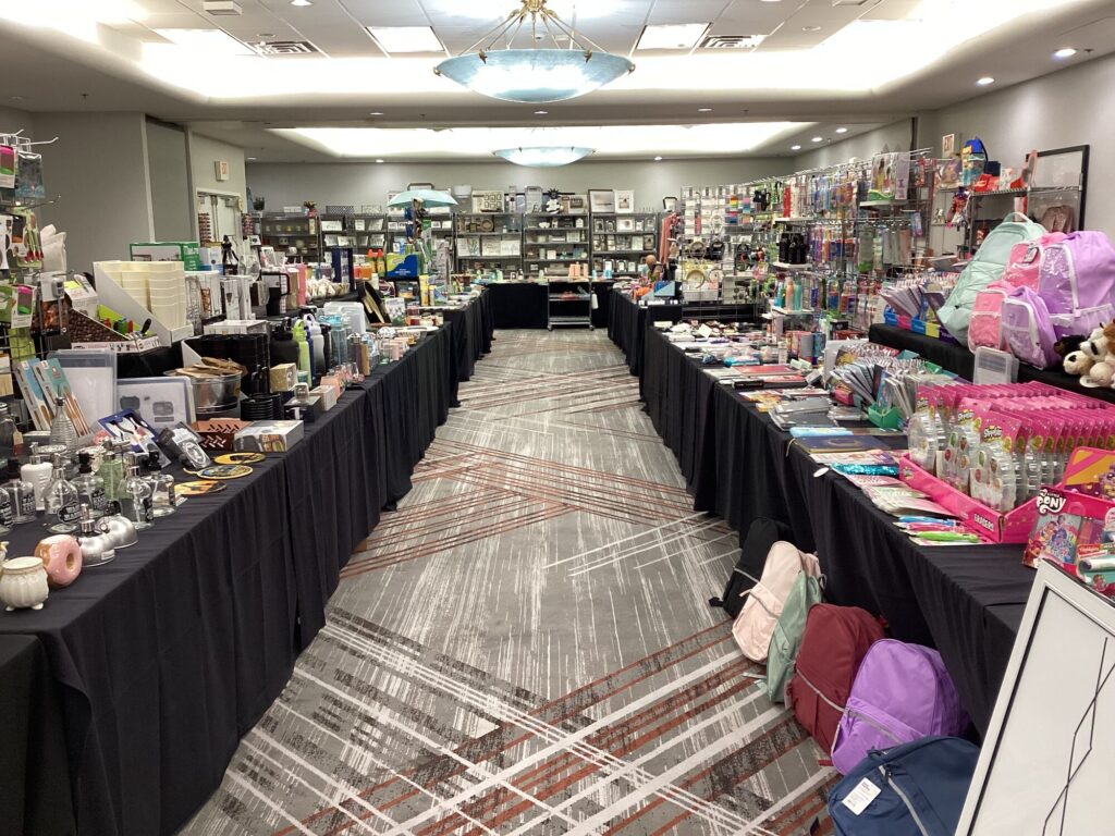 Main aisle of the Top Notch Products showroom at the ASD Las Vegas trade show